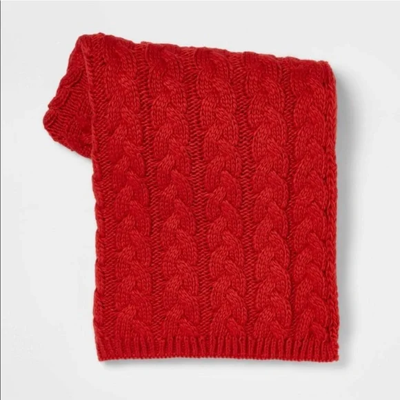 Threshold Accents Solid Chunky Cable Knit Throw Blanket